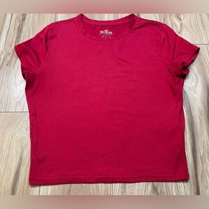 Hollister Bold Red Must-Have Collection Crop Tee Size M Gently Used